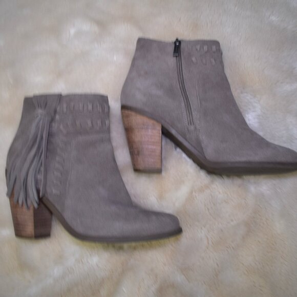 Jessica Simpson Suede Cowgirl Fringe Ankle Booties Brown Western Size 9.5 - Picture 2 of 13